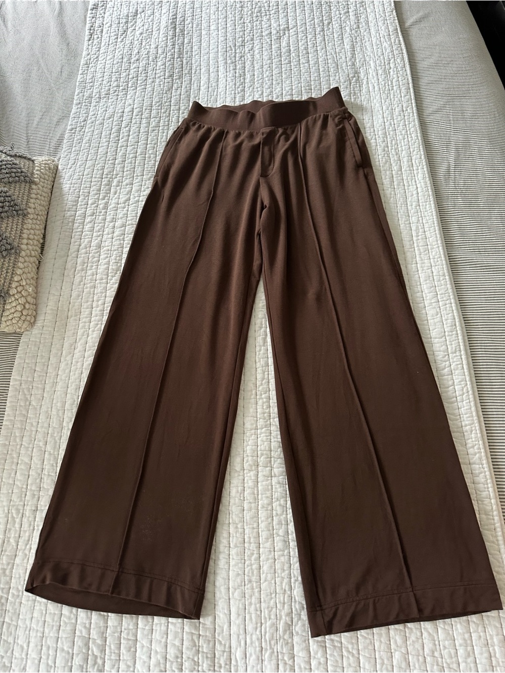 Banana Republic Deep Brown Wide-Leg Pull-On Pants